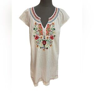 Lucky Brand Embroidered White Mini Dress